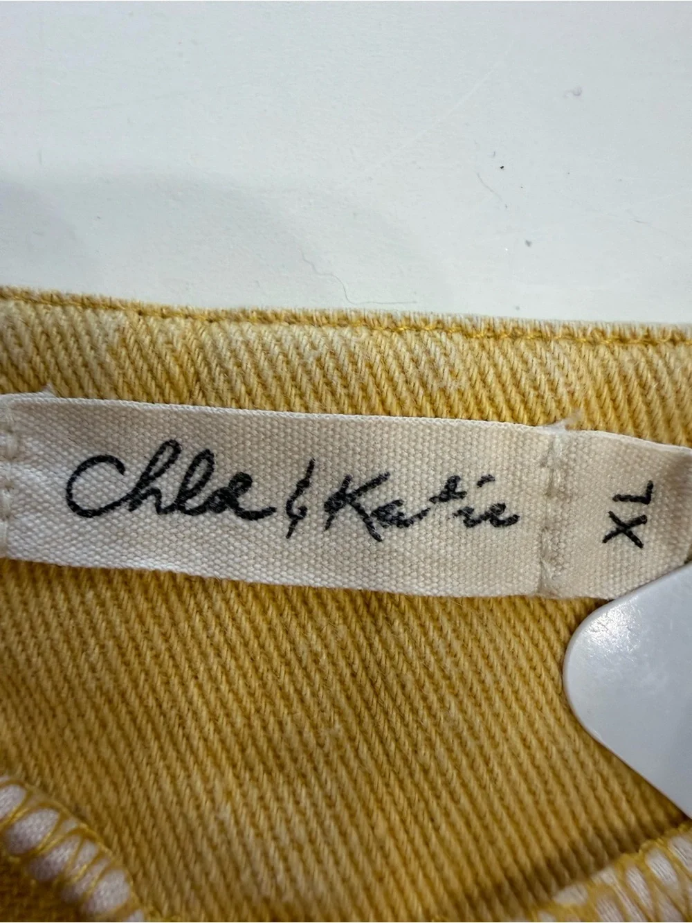 Chloe & Katie Women’s Sz XL Yellow 100% Cotton Button Up Mini Skirt